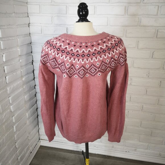 Stormpack Sunice Ladies Size XL Rose White Burgundy Crew Neck Sweater - Picture 2 of 9